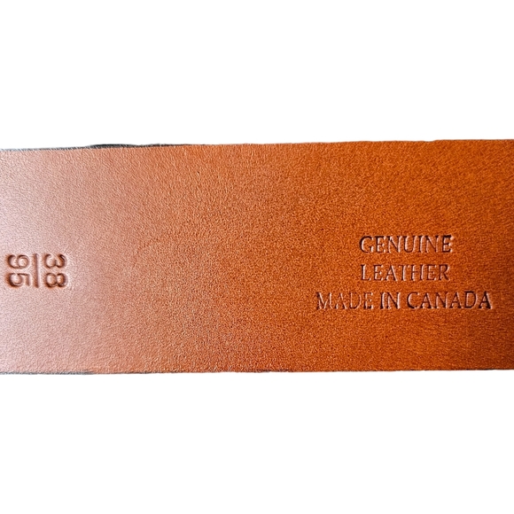 Bosca brown leather belt silvery buckle unisex size 38" - Picture 9 of 12